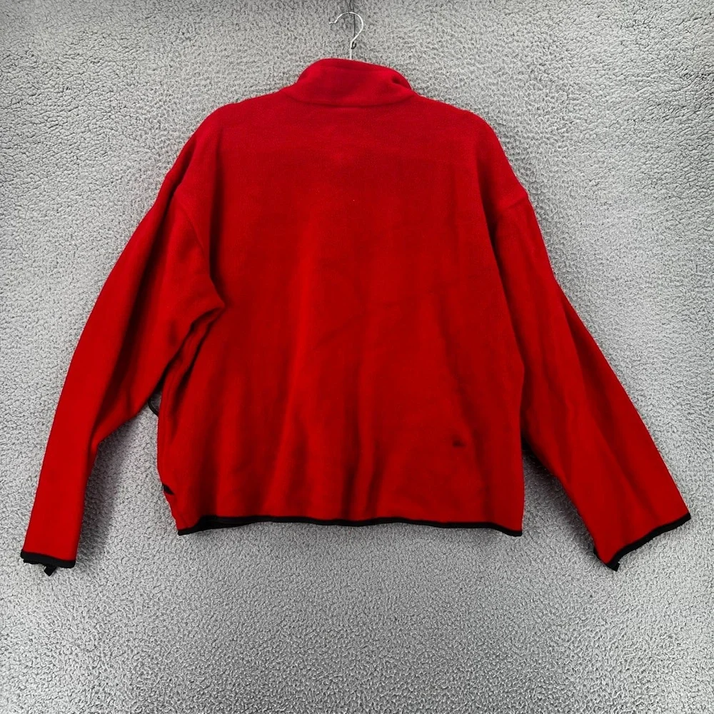 The North Face Vintage Fleece Zipper Jacket Made in USA Red‎ Size Large READ